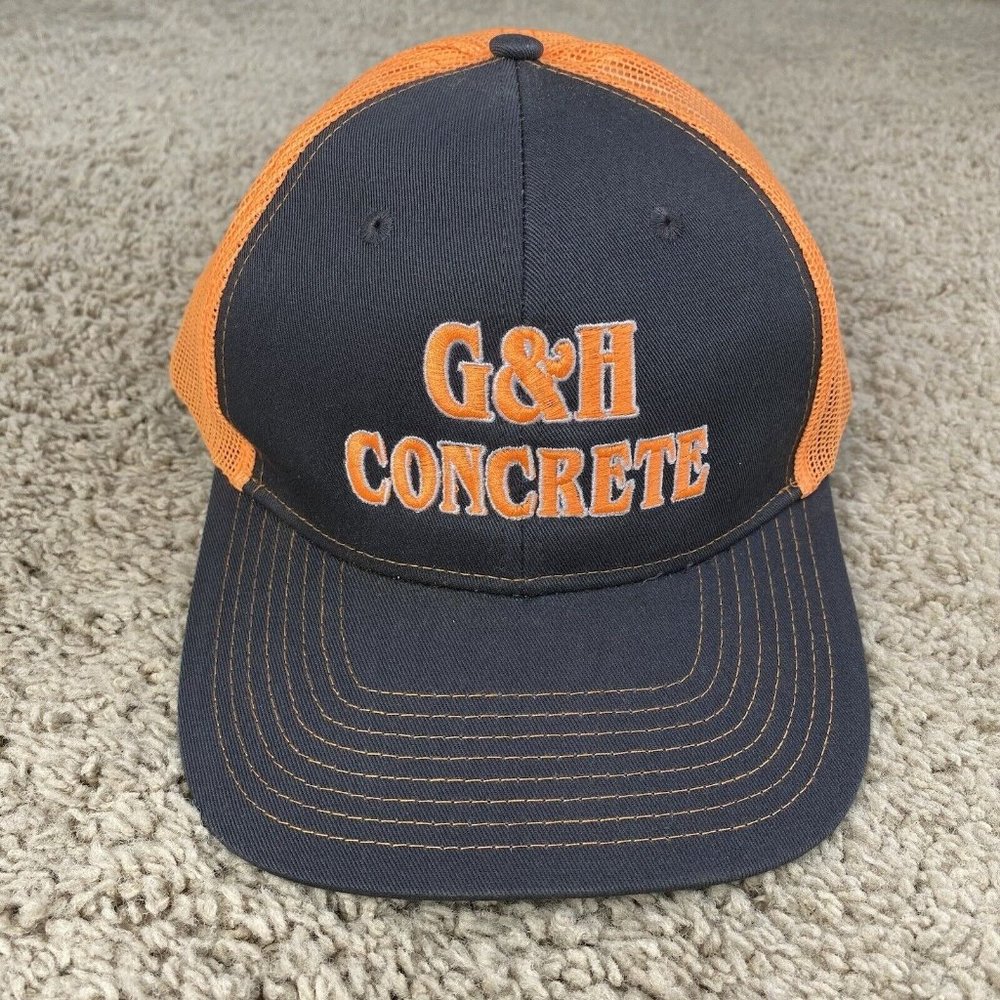 Port Authority G & H Concrete Snapback‎ Hat Brown Orange Mesh Back Cap NWOT